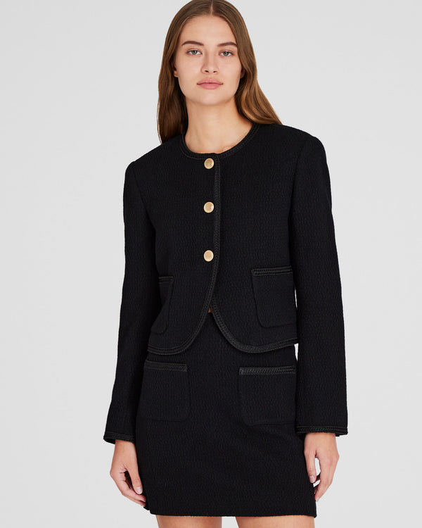 club monaco Tweed Cutaway Jacket Black
