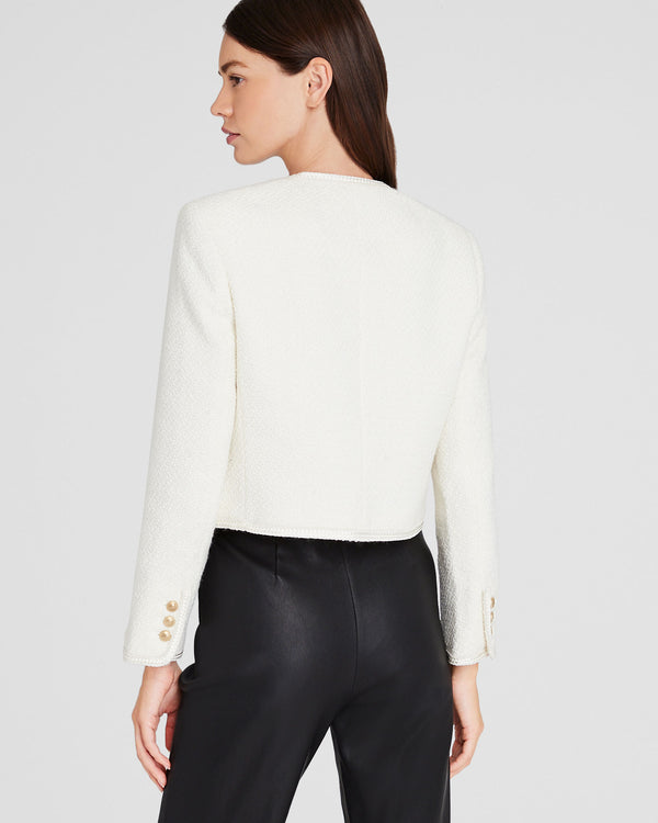 Club Monaco Tweed Cutaway Jacket Ivory