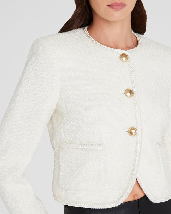 Club Monaco Tweed Cutaway Jacket Ivory