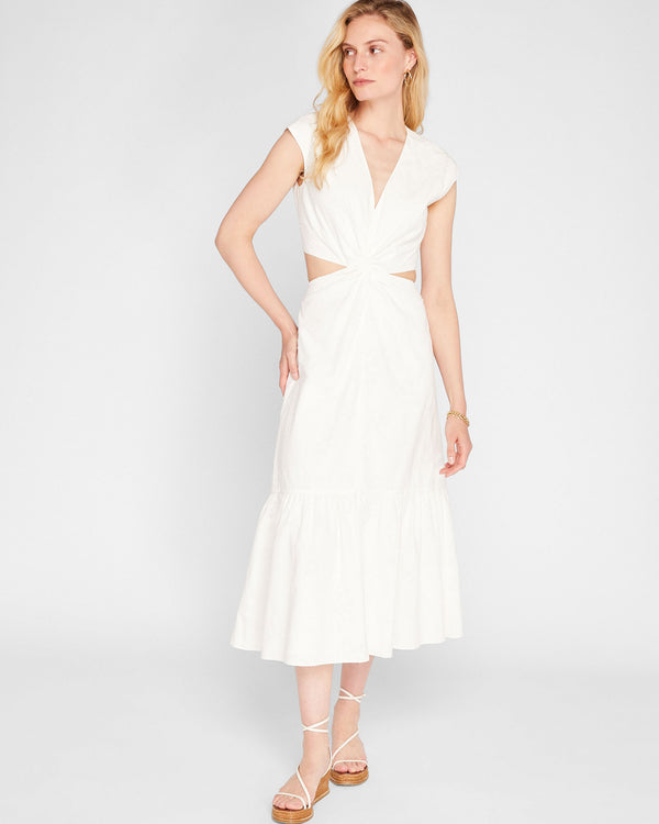 club monaco Twist Front Cut Out Maxi Dress White