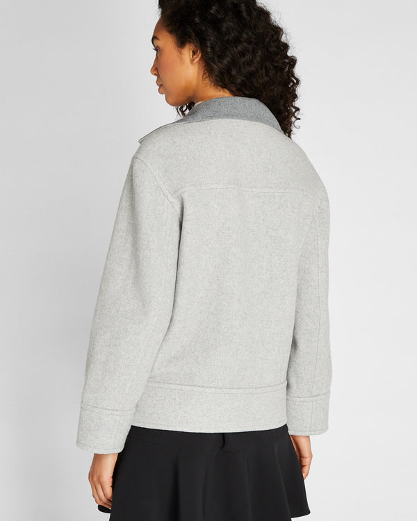 Club Monaco Two-Tone Moto Jacket Grey