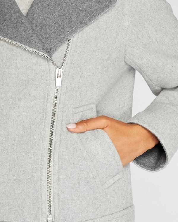 Club Monaco Two-Tone Moto Jacket Grey