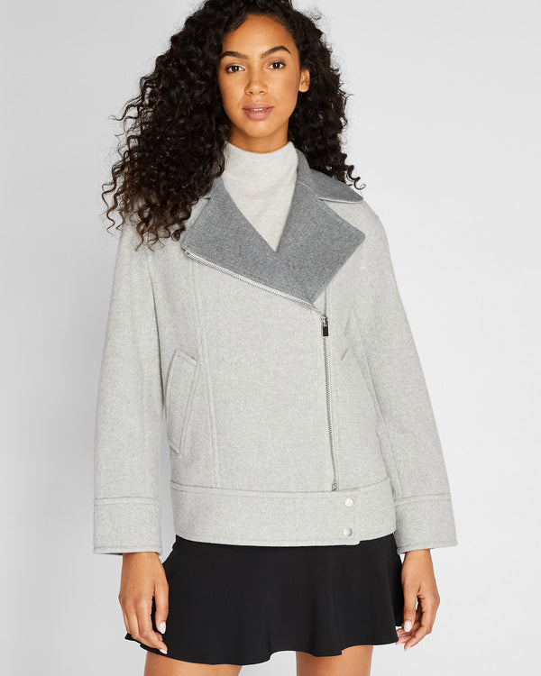 club monaco Two-Tone Moto Jacket Grey