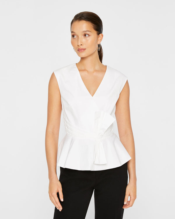 club monaco Waisted Bow Top White