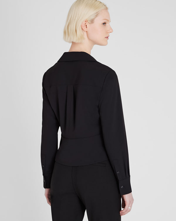 Club Monaco Waisted Collared Shirt Black