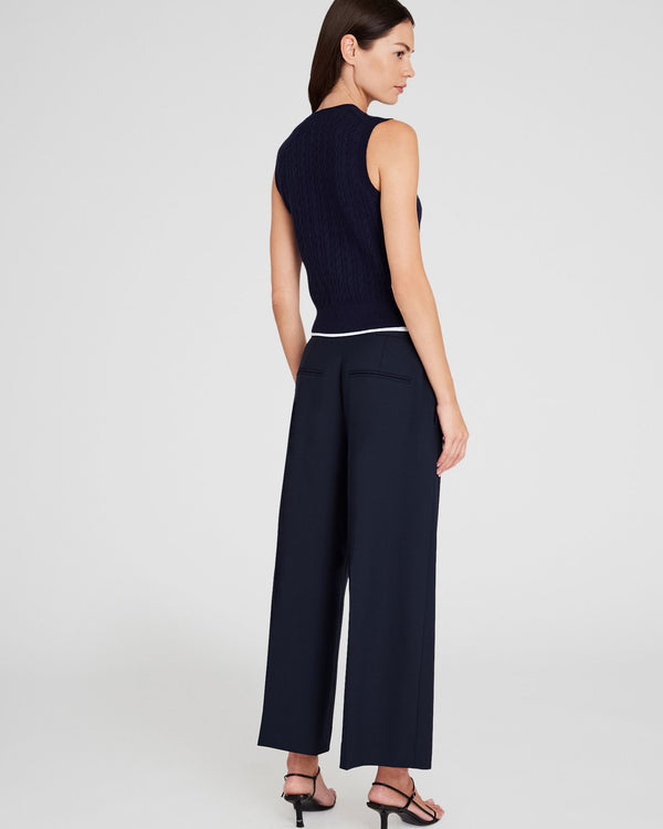 Club Monaco Wide-Leg Borrem Pants Navy