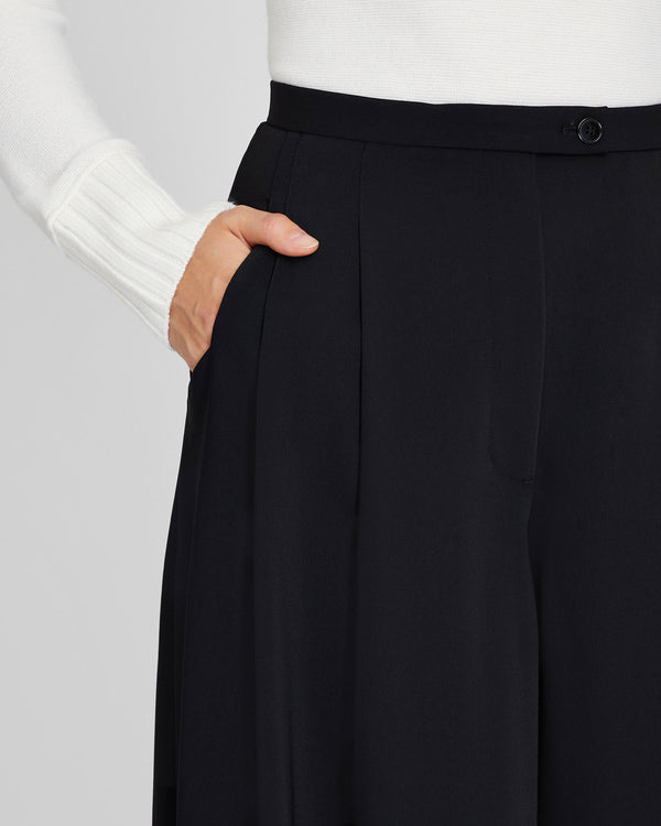 Club Monaco Wide Leg Crepe Trouser Black
