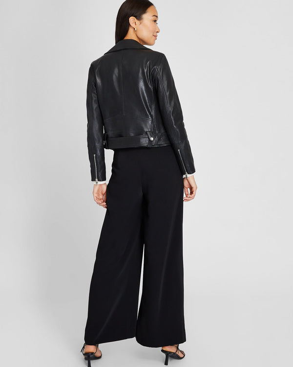 Club Monaco Wide Leg Crepe Trouser Black