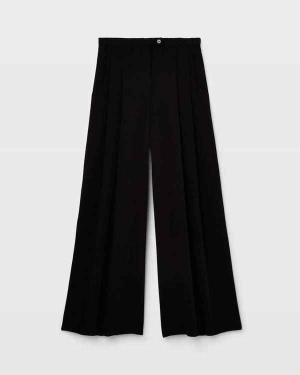 club monaco Wide Leg Crepe Trouser Black
