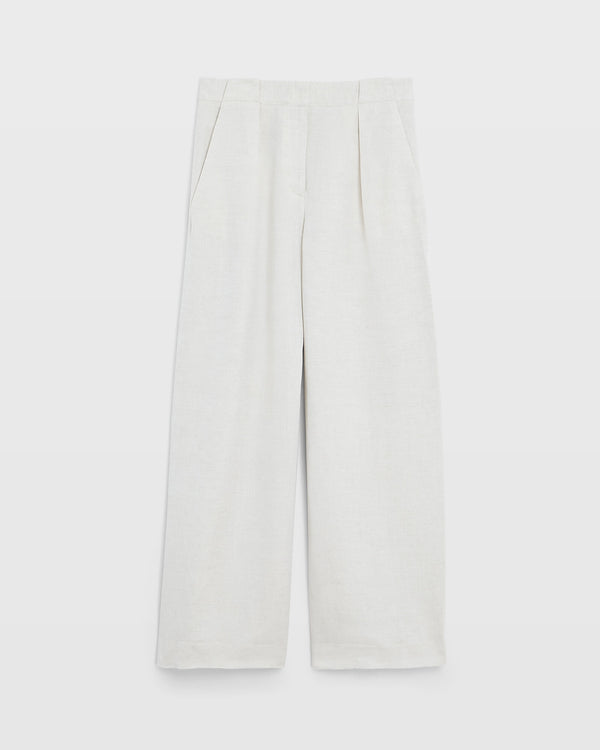 Club Monaco Wide Leg Linen Blend Trouser Flaxseed