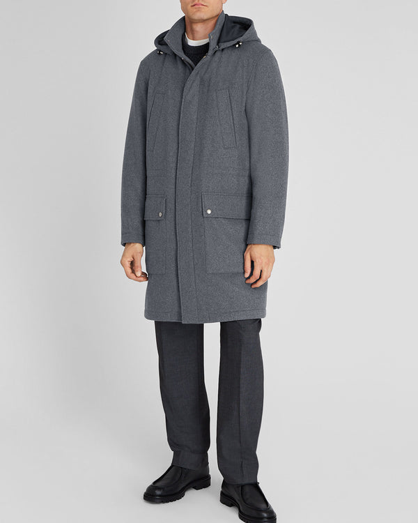 club monaco Wool Blend Padded Parka Grey