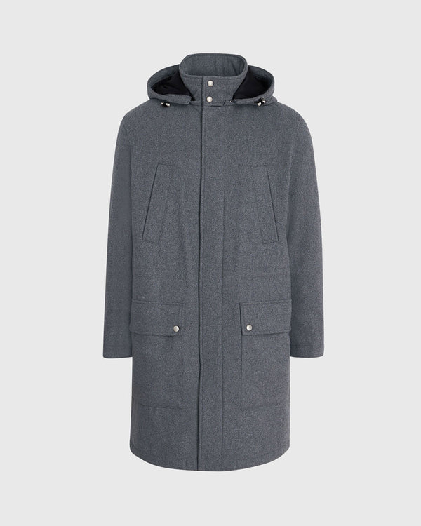 Club Monaco Wool Blend Padded Parka Heather Grey