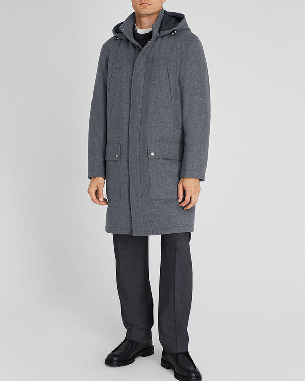 club monaco Wool Blend Padded Parka Heather Grey