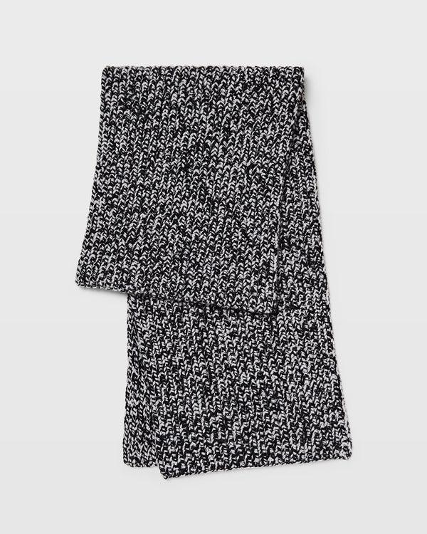 club monaco Wool Blend Ribbed-Knit Scarf Black