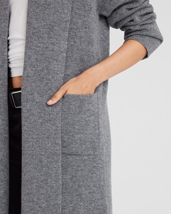 Club Monaco Wool Cashmere Wrap Cardigan Charcoal