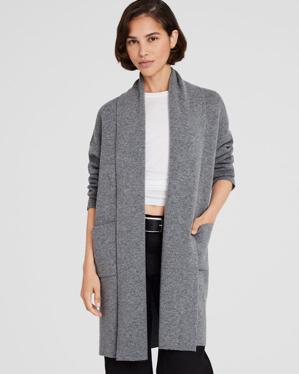 club monaco Wool Cashmere Wrap Cardigan Charcoal