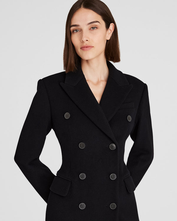 Club Monaco Wool Cinched Waist Coat Black