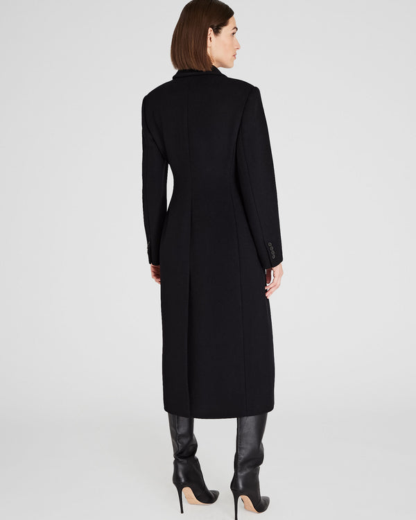 Club Monaco Wool Cinched Waist Coat Black