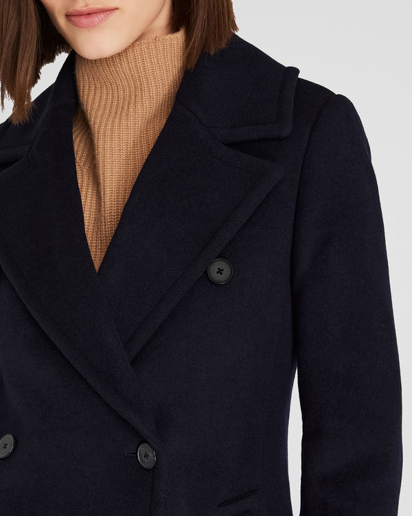 Club Monaco Wool Double-Breasted Coat Dark Navy