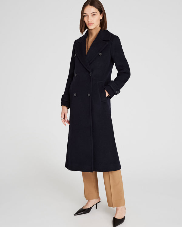 club monaco Wool Double-Breasted Coat Dark Navy
