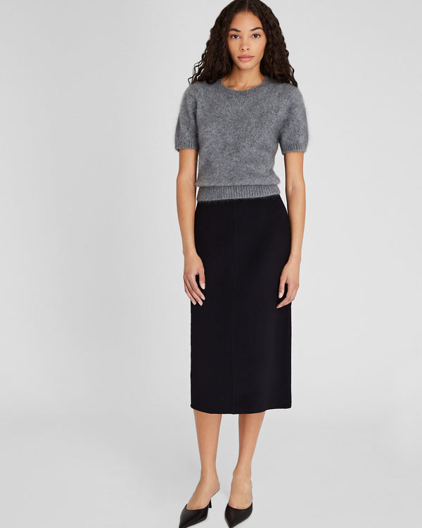 club monaco Wool Double-Faced Midi Skirt Black