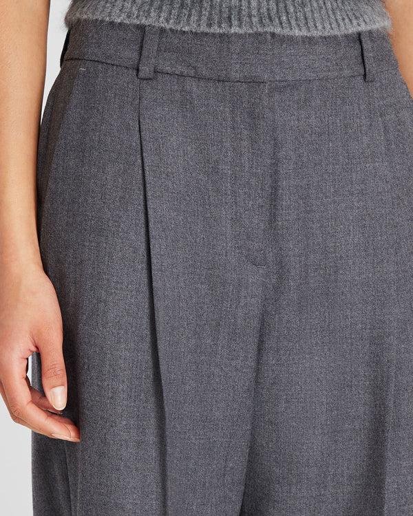 Club Monaco Wool Flannel Trouser Dark Grey Mix