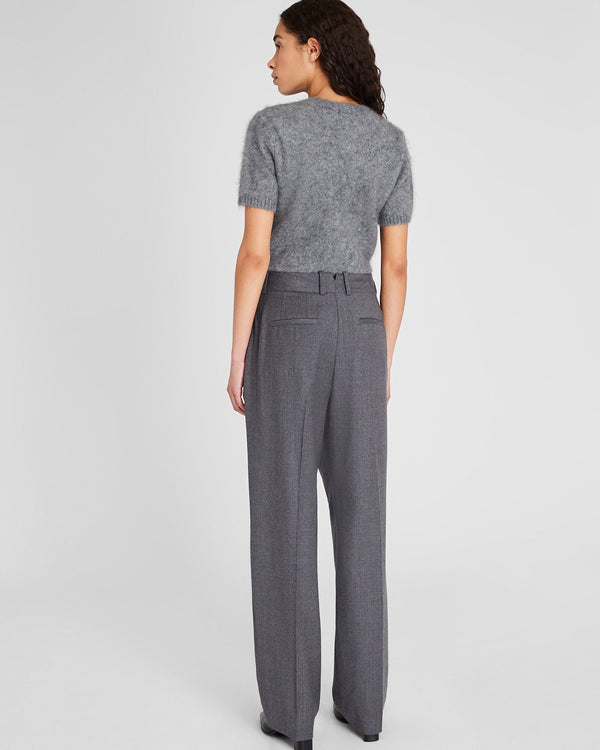 Club Monaco Wool Flannel Trouser Dark Grey Mix