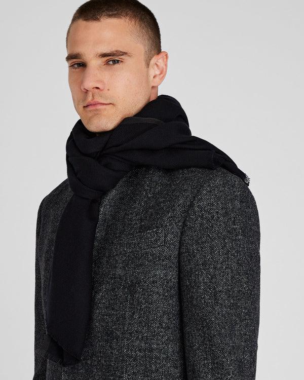 Club Monaco Woven Cashmere Blend Scarf Black