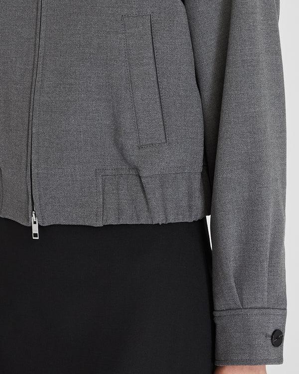 Club Monaco Zip-Front Blouson Jacket Dark Grey