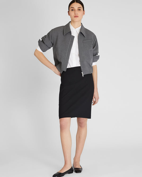 Club Monaco Zip-Front Blouson Jacket Dark Grey