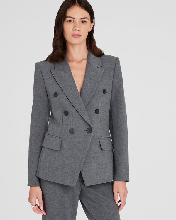 club monaco Double-Breasted Cutaway Blazer Heather Grey