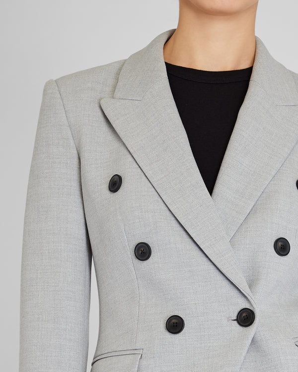 Club Monaco Double-Breasted Cutaway Blazer Light Grey