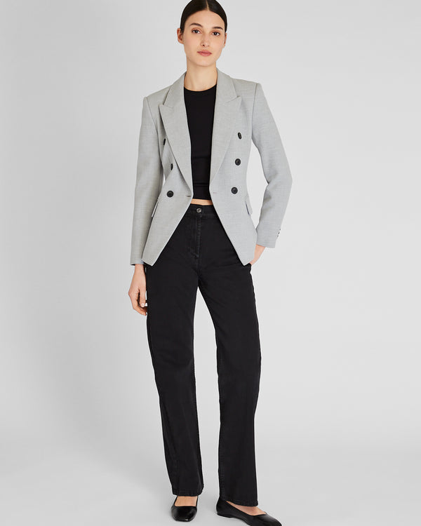 Club Monaco Double-Breasted Cutaway Blazer Light Grey