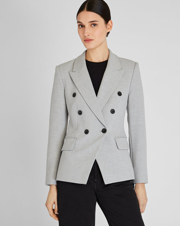 club monaco Double-Breasted Cutaway Blazer Light Grey