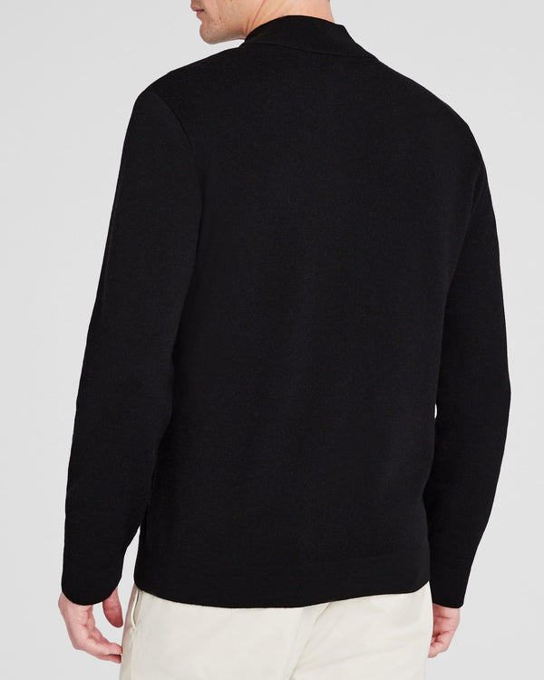 Club Monaco Double-Faced Merino Wool Full-Zip Sweater Black