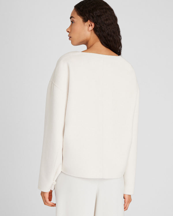 Club Monaco Double-Faced Wool Blend Sweater Top Ivory