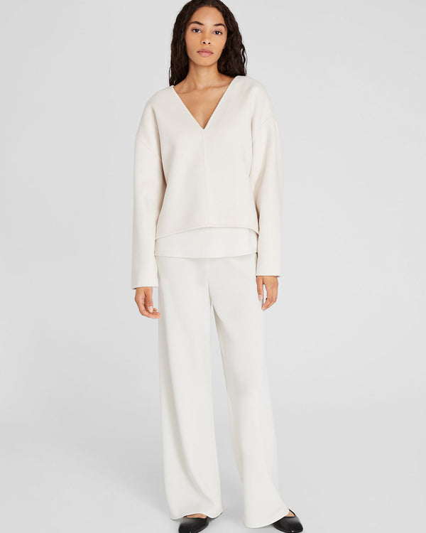 Club Monaco Double-Faced Wool Blend Sweater Top Ivory