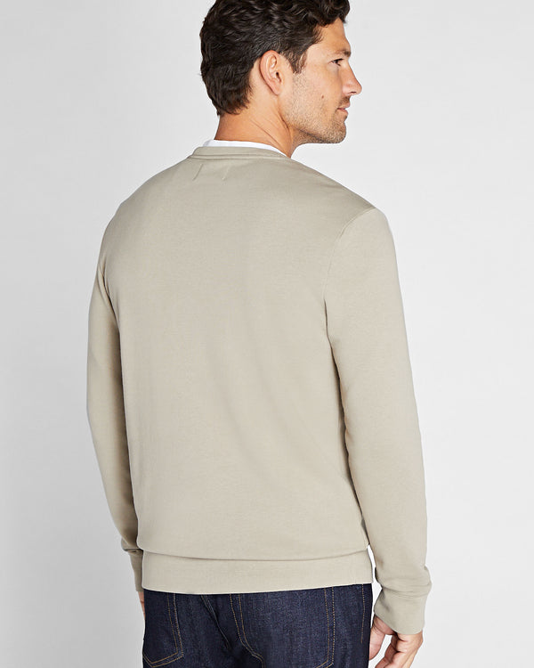 Club Monaco Essential Cotton Blend Crewneck Sweatshirt Beige