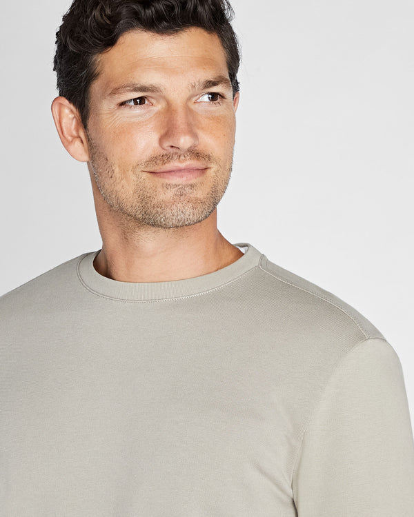 Club Monaco Essential Cotton Blend Crewneck Sweatshirt Beige