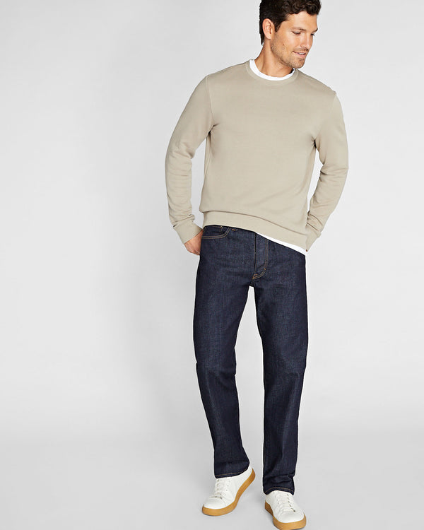 Club Monaco Essential Cotton Blend Crewneck Sweatshirt Beige