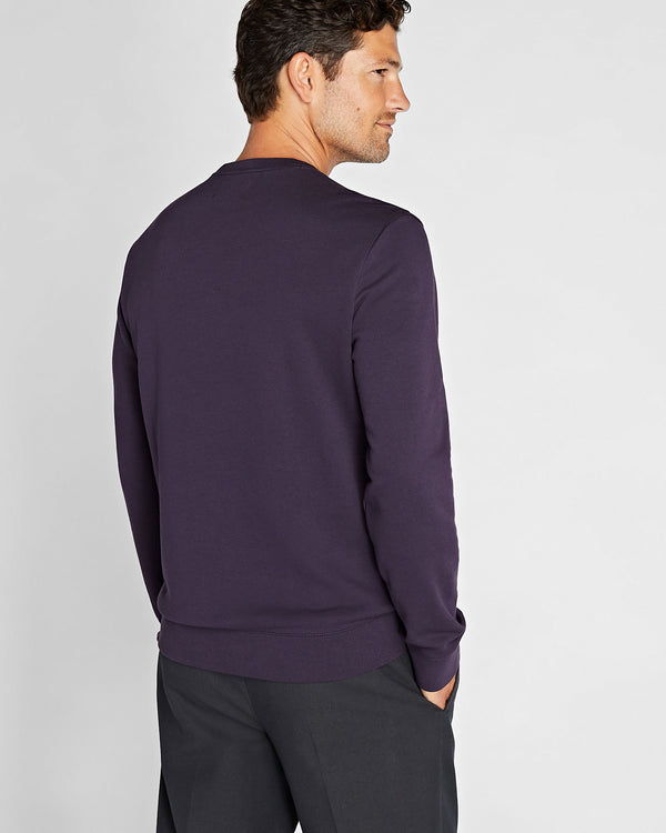 Club Monaco Essential Cotton Blend Crewneck Sweatshirt Wine