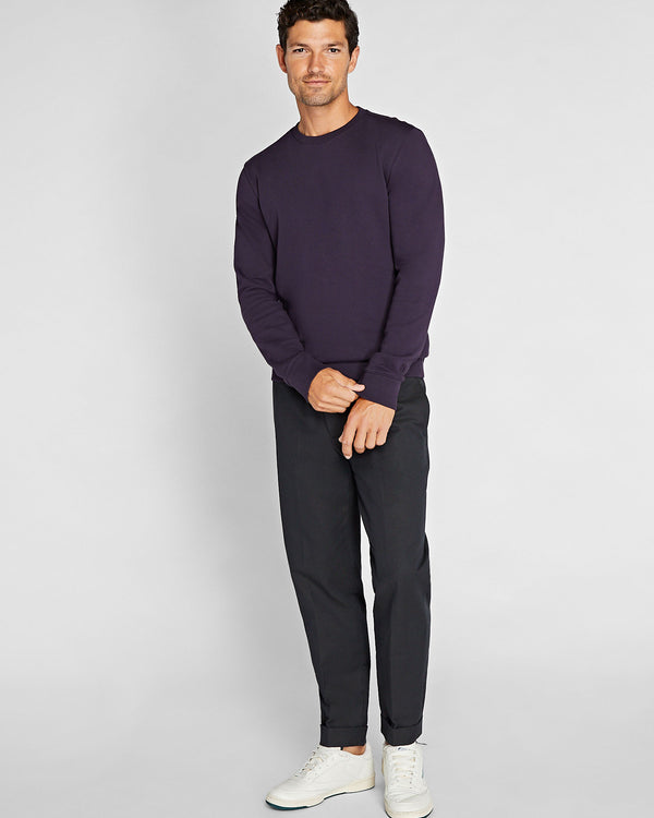 Club Monaco Essential Cotton Blend Crewneck Sweatshirt Wine