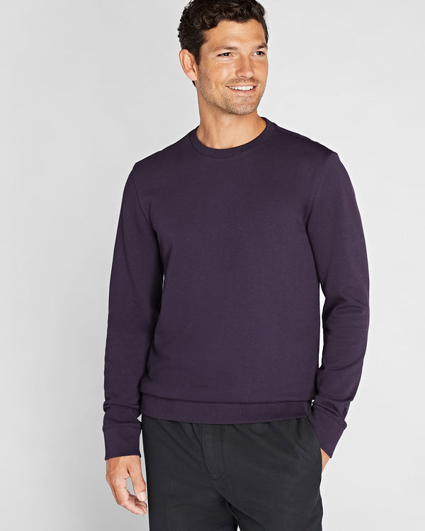club monaco Essential Cotton Blend Crewneck Sweatshirt Wine