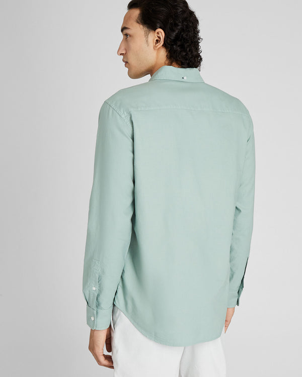 Club Monaco Garment-Dyed Slim Lightweight Oxford Shirt Grey Mist