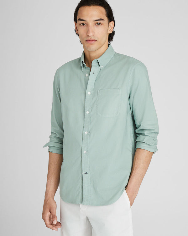 club monaco Garment-Dyed Slim Lightweight Oxford Shirt Grey Mist
