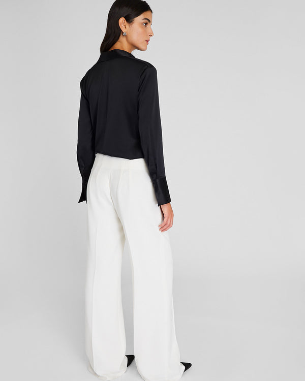 Club Monaco High-Rise Fluid Crepe Trouser Off White