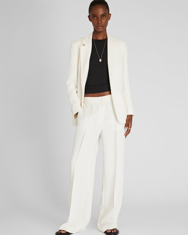 Club Monaco High-Rise Fluid Crepe Trouser Off White