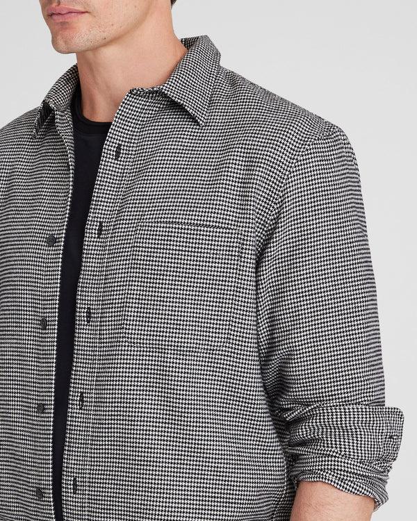Club Monaco Houndstooth Lightweight Flannel Shirt Black