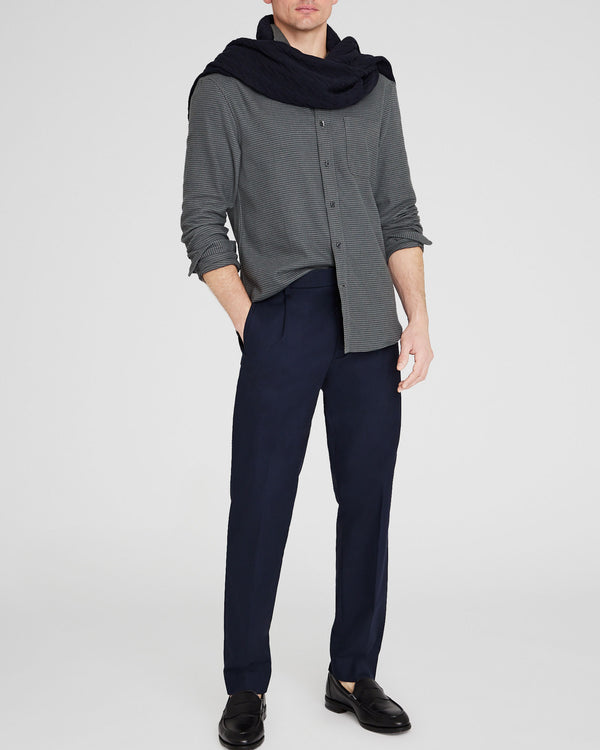 Club Monaco Houndstooth Lightweight Flannel Shirt Olive