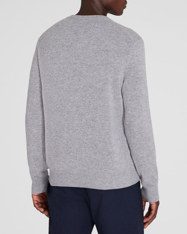 Club Monaco Lightweight Cashmere V-Neck Sweater Heather Grey